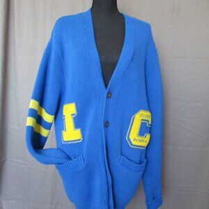 Men's Ice Cream Blue Varsity Cardigan Letterman Size XL Awesome Condition!